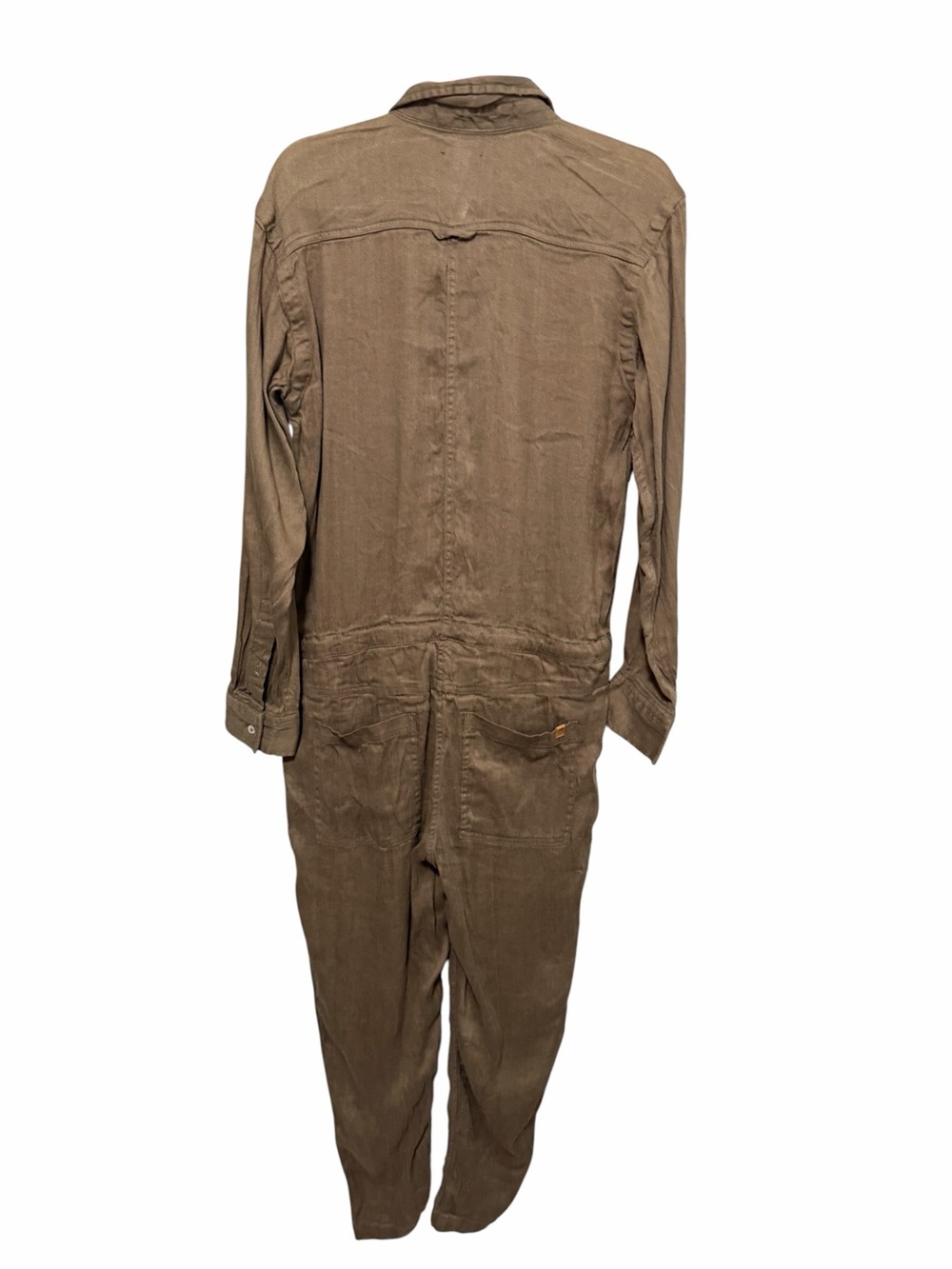 Roots Utility Linen Blend Long Sleeve Jumpsuit Olive - Picture 3 of 14